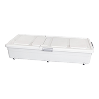 聚可爱 床底收纳箱衣物棉被整理箱特大号宿舍书箱塑料储物箱 高款带轮2个装（高27cm） 适合多种床底空间