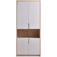 QuanU 全友 125707 简约三门书柜 木色+哑光灰 123*36.5*193.5cm