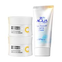 乐敦（ROHTO）日本Dermacept CC缪思高光嫩白精华面霜50g*2+白玉肌*1