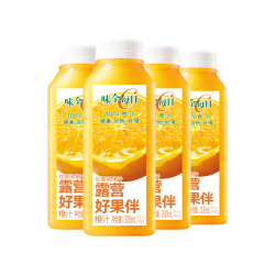 味全 每日C100%橙汁冷藏果蔬汁饮料家庭聚餐健康营养果汁低温300ml*4