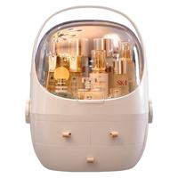 KAMAN 网红化妆品收纳盒家用箱桌面防尘大容量梳妆台护肤品置物架 网红同款佳人粉(特大号3层)