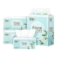 C&S 洁柔 抽纸白茶花香120抽6大包面巾纸可湿水餐巾纸宝宝家用纸擦手纸