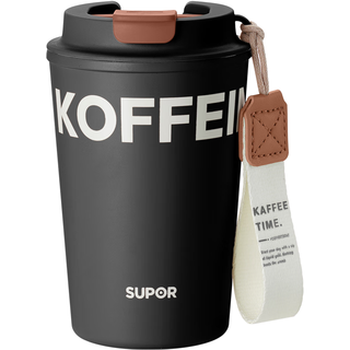  SUPOR/苏泊尔 便携 保温杯  【咖啡杯】摩卡黑400ML 301-400mL 广口杯
