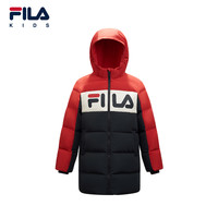 FILA 斐乐 儿童童装棉羽2025年冬季新款男童小童中长款连帽羽绒服