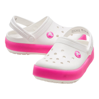 crocs卡骆驰卡骆班酷闪洞洞鞋男女童鞋休闲鞋|210465 白/热辣粉-6WU 30(180mm)