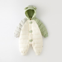 米乐熊 婴儿衣服宝宝冬装童装保暖防寒衣哈衣外出羽绒服连体衣外套