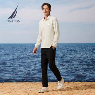 诺帝卡（NAUTICA）【火山岩】男装25秋冬经典百搭亲肤保暖长袖POLO男KE5301 白色1BW S