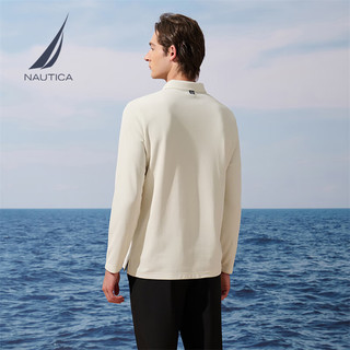诺帝卡（NAUTICA）【火山岩】男装25秋冬经典百搭亲肤保暖长袖POLO男KE5301 白色1BW S