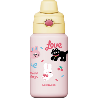 LOCK&LOCK 儿童保温杯 桃粉530ml 6-12岁