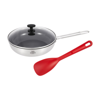 巴拉利尼（BALLARINI）不粘有钛煎锅厨房好物家用陶瓷覆面电磁炉通用 0氟涂层有钛煎炒锅 不锈钢钛陶瓷覆面深煎锅 28cm