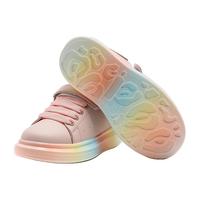 【校园百搭】儿童运动鞋舒适渐变男女童魔术贴小白鞋休闲鞋板鞋