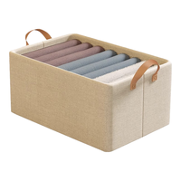 友纳 Youna衣服收纳箱家用大容量衣柜分层整理盒放衣服裤子折叠储物柜筐神器 灰色-大号【40*27*21】 买一发七