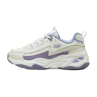 斯凯奇（Skechers） 奶茶熊 秋季女款闪电熊猫鞋防滑休闲运动鞋 896282-NTPR自然色/紫色 37.5