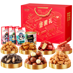粮隆 坚果礼盒10袋1406g 零食大礼包夏威夷核桃干果 中秋节日礼品