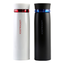 LOCK&LOCK 菲特旋盖轻量保温杯 白红黑蓝450ml*2 LHC4131S602