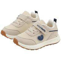 MINI BALA迷你巴拉童鞋儿童运动鞋秋季男女童舒适耐磨缓震休闲跑鞋 米色 21码 脚长13.5-14.0cm