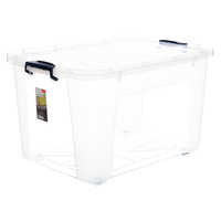 禧天龙（Citylong）特大号透明收纳箱塑料搬家箱衣服玩具收纳整理箱储物箱置物箱 【63*46*39】80升四轮三个装