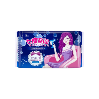 88VIP：七度空间 优雅系列姨妈巾夜用正品卫生巾超薄338mm