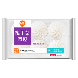 巴比 梅干菜肉包300g*2包 共12只早餐包子菜馒头生鲜新老包装随机发
