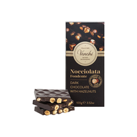 闻绮（Venchi）意大利黑巧克力排巧缤纷口味零食 新年 榛子60%黑巧克力片 盒装 100g