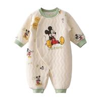 迪士尼 婴儿连体衣秋冬保暖哈衣宝宝满月衣服米奇米妮男女宝宝爬服