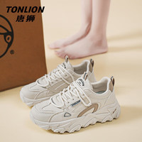 TONLION 唐狮 女士跑步鞋 米色皮面TS20243027 41