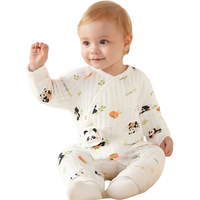 柯斯德尼（kidsneed）婴儿连体衣秋冬夹棉保暖宝宝衣服新生儿连体衣哈衣爬服0-6月 66cm