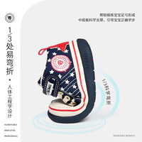 泰兰尼斯211秋冬季中高帮男宝宝鞋气泵防滑学步鞋防踢机能鞋子 蓝白 秋季棉布 18 鞋内长12.5cm适合脚长11.5