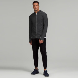lululemon 丨Surge Warm 男士拉链连帽衫 LM3DBZS 杂色石墨灰/黑 S
