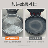 88VIP：利仁 小钢人不锈钢电饼铛家用0涂层双面加热多功能电煎锅烙饼