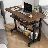 密林 床边桌 可移动床上电脑桌 懒人桌子升降桌 80*45 可升降黑色 带键盘位