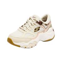 斯凯奇(Skechers)女子透气轻便潮流熊猫鞋时尚老爹鞋 自然色/金色/NTGD 37码