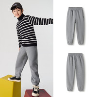 巴拉巴拉童装儿童运动裤男童女童冬装加绒长裤子保暖加厚一体绒潮 中花灰00502