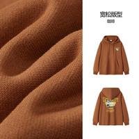 森马梅花系列卫衣男运动风装冬季印花连帽上衣宽松休闲潮 C款男连帽-咖啡 XXL