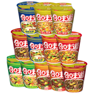 日清食品 日清方便面 合味道6口味混合12杯口味随机 整箱装 速食杯面泡面桶面