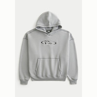 Hollister25秋冬抓绒刺绣连帽卫衣男装女装322-5407 灰色 XL