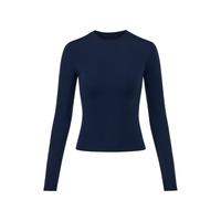 5折起|维密云感超柔塑身衣暖感塑形紧身连体衣女25秋 4X0K深蓝色-圆领 L