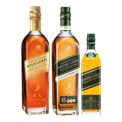 尊尼获加 绿方绿牌15年 金方金牌 苏格兰调和型威士忌 洋酒  金牌750ml+绿牌750ml+绿牌200ml