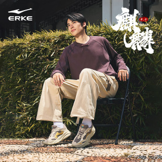 鸿星尔克休闲鞋男子增高软底百搭舒适拼接撞色运动老爹鞋丨麒麟4.0
