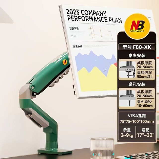 概率券：NB ERGONOMIC nb支架f80 电脑显示器支架机械臂