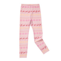 幼岚（ALLBLU）幼岚童装「安心德绒」打底裤亲肤柔软24年冬儿童女童打底裤 浅粉兔吉祥纹（满印） 90 cm