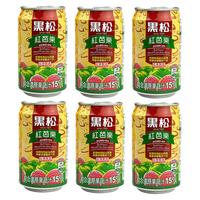 黑松 全国免运 台湾原产 黑松蜂蜜冬瓜茶饮料 320ml*6罐 组合装饮料 黑松红芭乐汁320ml*6罐