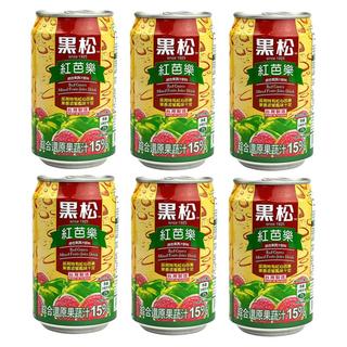 黑松 全国免运 台湾原产 黑松蜂蜜冬瓜茶饮料 320ml*6罐 组合装饮料 黑松红芭乐汁320ml*6罐