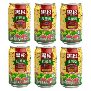 黑松 全国免运 台湾原产 黑松蜂蜜冬瓜茶饮料 320ml*6罐 组合装饮料 黑松红芭乐汁320ml*6罐