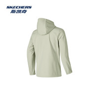 斯凯奇Skechers户外防水同款加绒保暖连帽运动外套男女 浅军绿/036H/男款 M