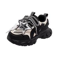 哈比熊（HOBIBEAR）女童运动鞋秋季男童时尚童鞋大童舒适休闲儿童鞋JD83G80黑白37码