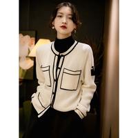 笑涵阁 风衣橱B囤羊毛棉针织开衫单排扣香式奢风经典开衫