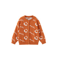 papa 爬爬 春秋季儿童毛衣红色针织开衫外套男女童新年内搭