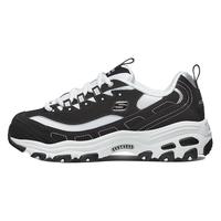 斯凯奇（Skechers）女鞋2024春季运动鞋厚底增高老爹鞋休闲鞋经典熊猫鞋线下同款 66666179-BKW 35