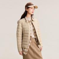 雪中飞 春秋户外居家休闲内搭高品质鸭绒圆领羽绒服轻薄女款